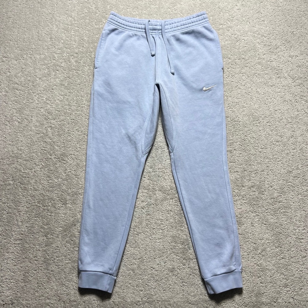 Nike Mens Club Fleece Jogger Sweatpants Size‎ Medium Blue Tapered Leg Swoosh